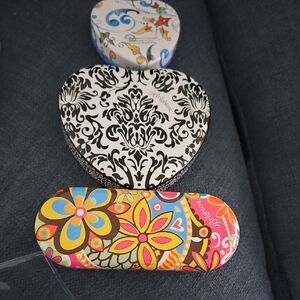 Floral Pattern Brighton Eyeglass Case & Heart Tin Set - Colorful & Black White